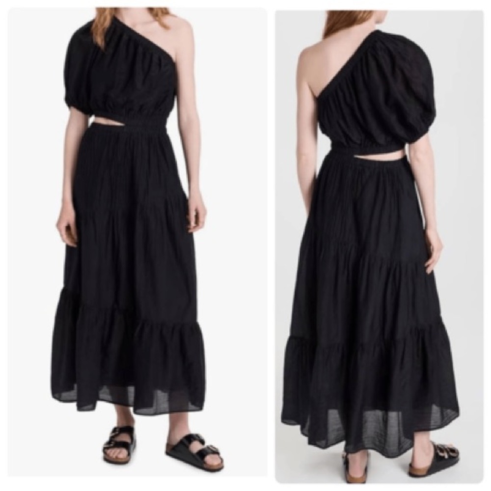 Velvet by Graham & Spencer Giselle Black One-Shoulder Dress Sz XS